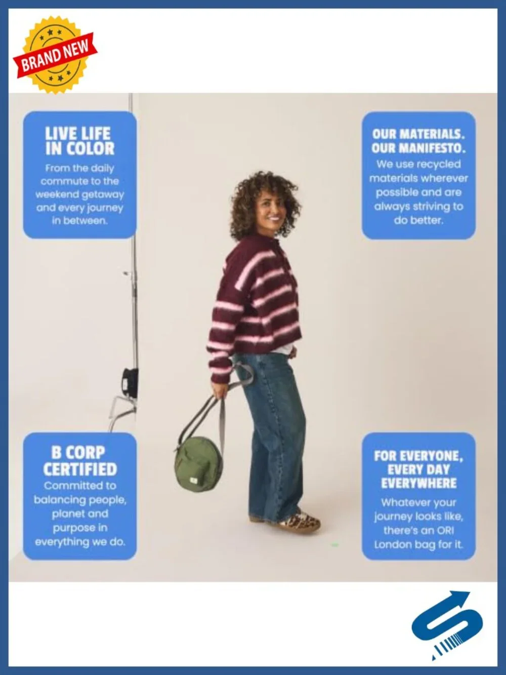 Weatherproof Nylon Crossbody Bag with Chunky Zippers - Circle Shape